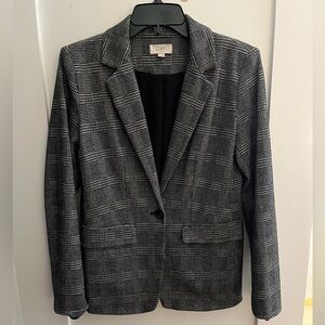 Ann Taylor Loft Outlet black and white plaid blazer size 2